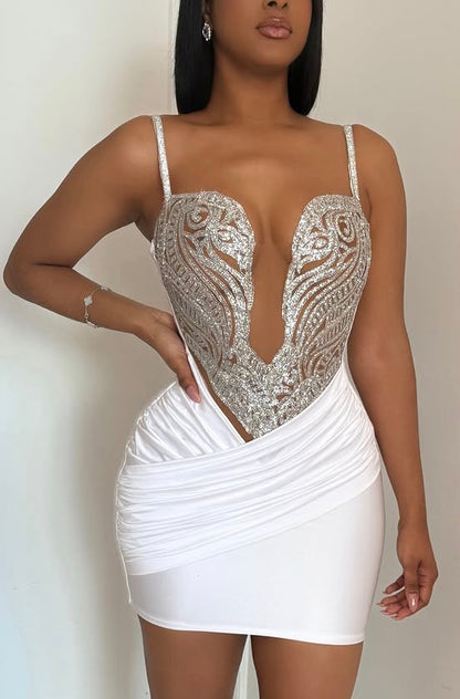 White Luxe Mini Dress