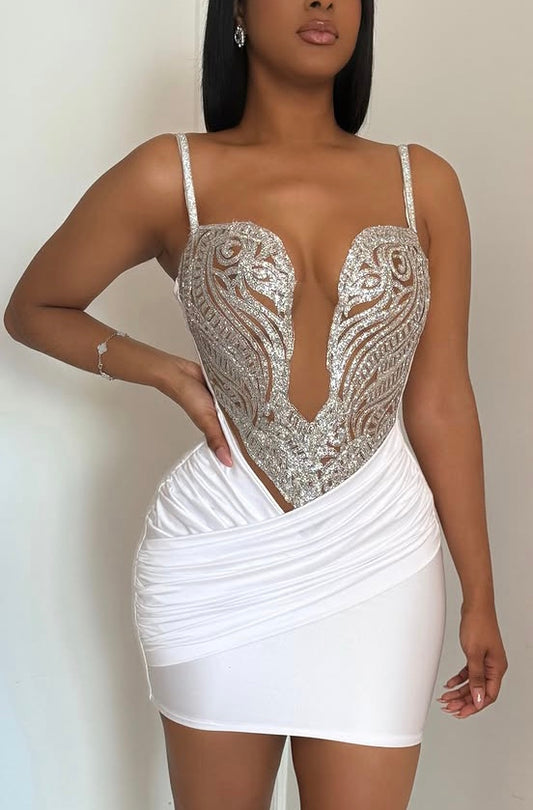 White Luxe Mini Dress