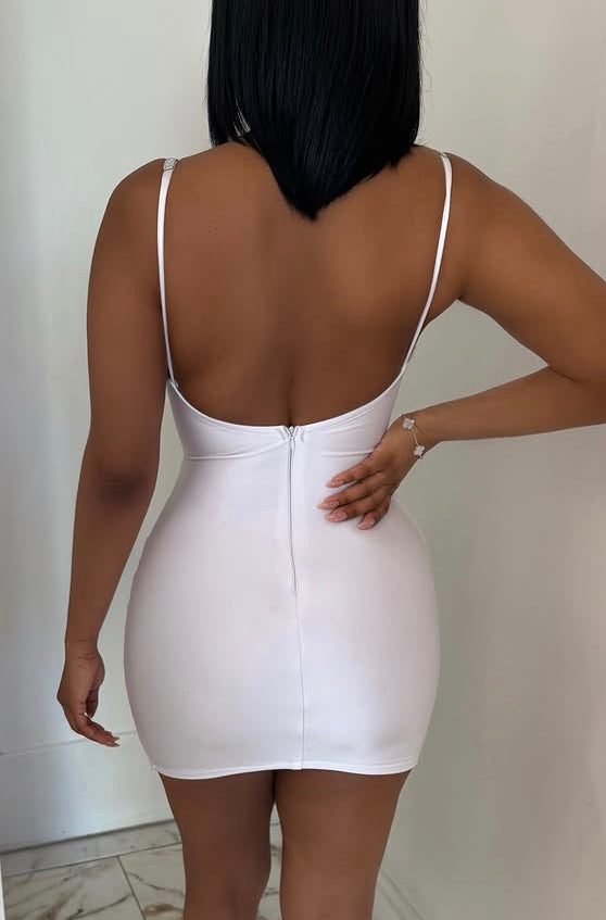 White Luxe Mini Dress
