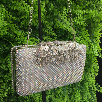 Silver flowered purse