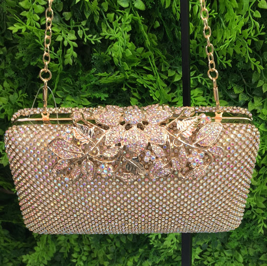 Rosegold Flowered purse